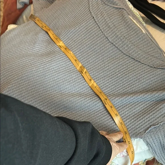 Free People blue grey long sleeve tunic oversized with Relaxed Fit - Picture 7 of 8